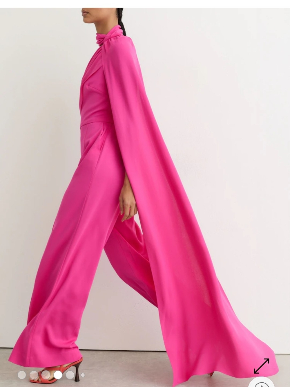 Reiss Hot Pink One-Shoulder Wide-Leg Jumpsuit - Picture 4 of 6